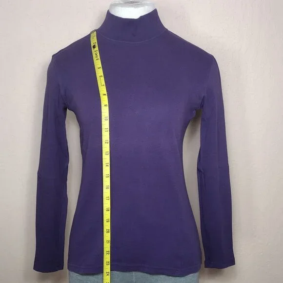 Karen Scott Womens Mock-Neck Long Sleeve T-Shirt - Picture 7 of 10